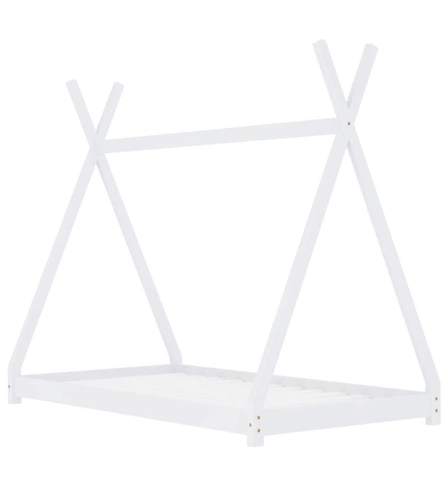 Cadre de lit d'enfant Blanc Bois de pin massif 70x140 cm