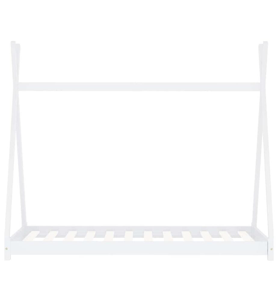 Cadre de lit d'enfant Blanc Bois de pin massif 70x140 cm