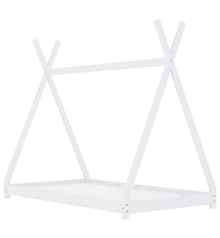 Cadre de lit d'enfant Blanc Bois de pin massif 90 x 200 cm