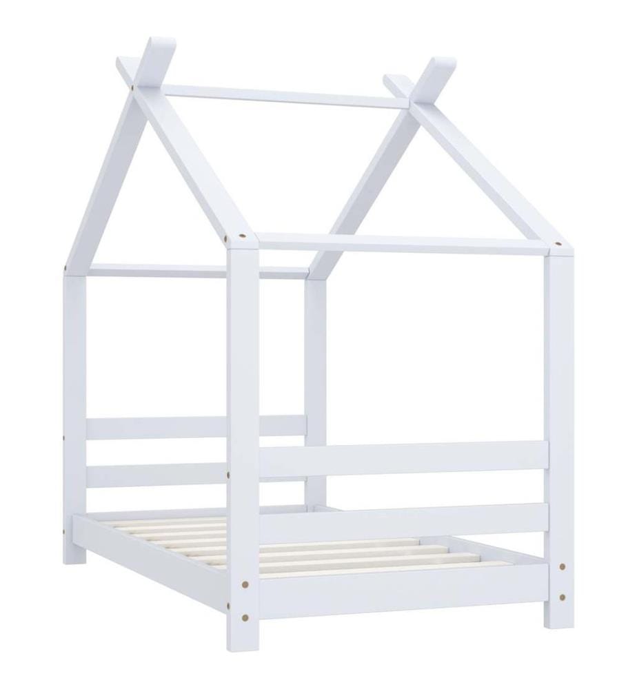 Cadre de lit d'enfant Blanc Bois de pin massif 70x140 cm