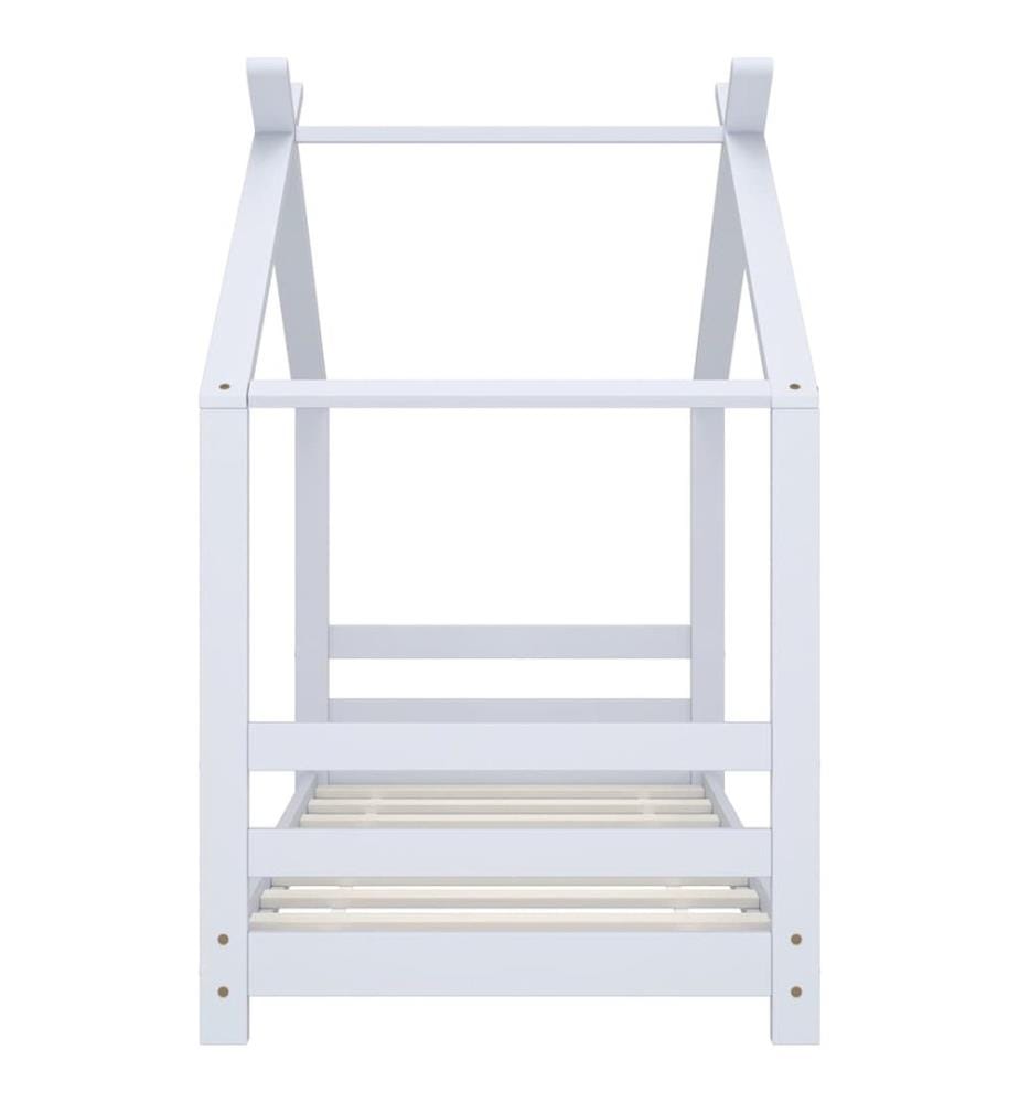 Cadre de lit d'enfant Blanc Bois de pin massif 70x140 cm