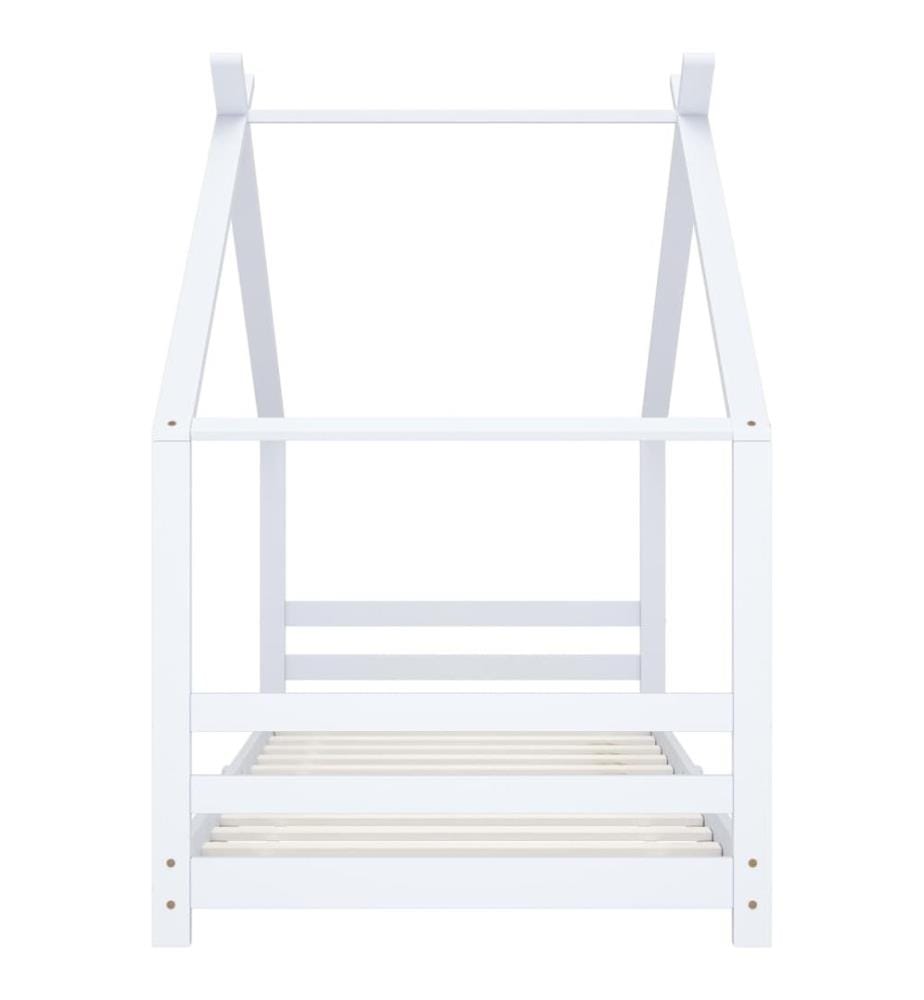 Cadre de lit d'enfant Blanc Bois de pin massif 90x200 cm