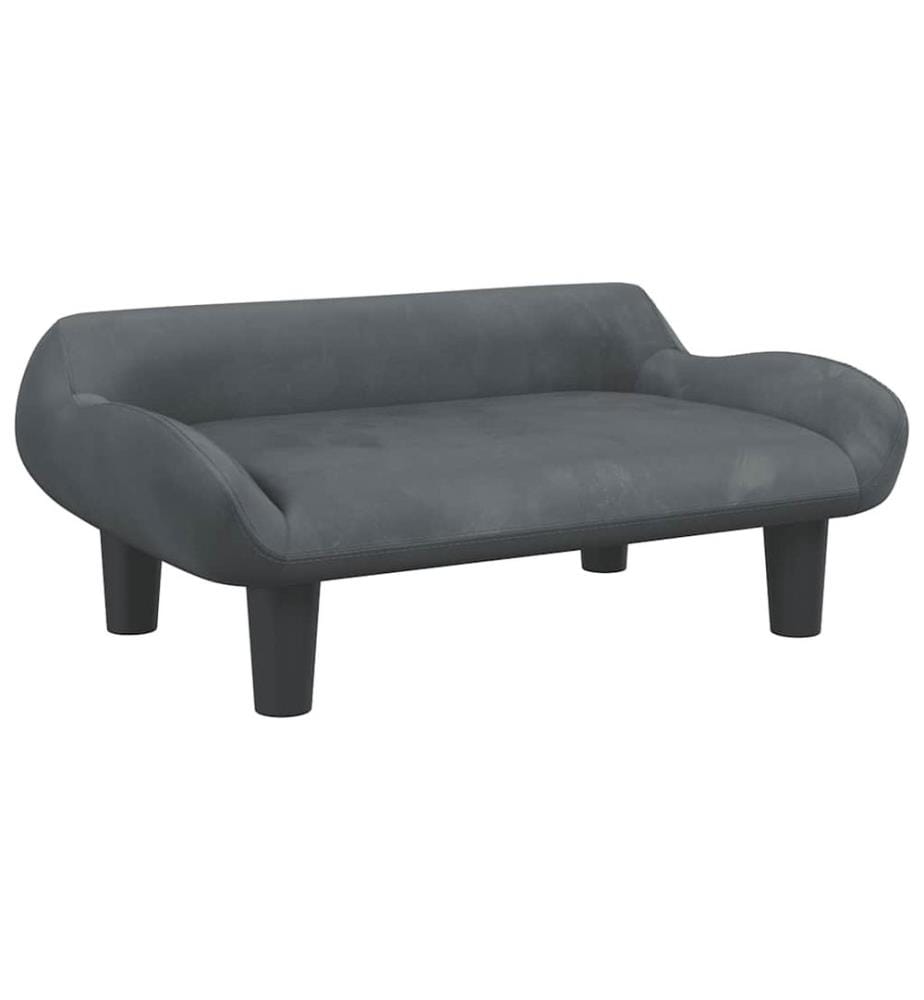 Kindersofa Dunkelgrau 70x40x24 cm Samt