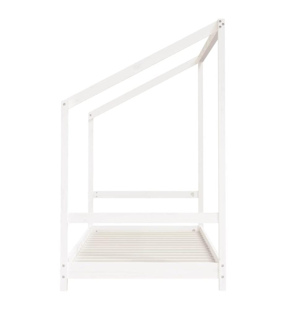 Cadre de lit d'enfant blanc 2x(90x200) cm bois de pin massif
