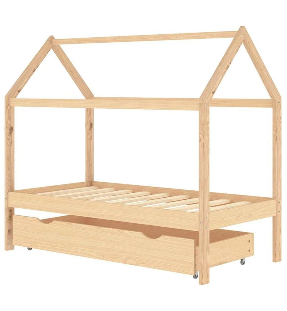 Kinderbett mit Schublade Massivholz Kiefer 80x160 cm