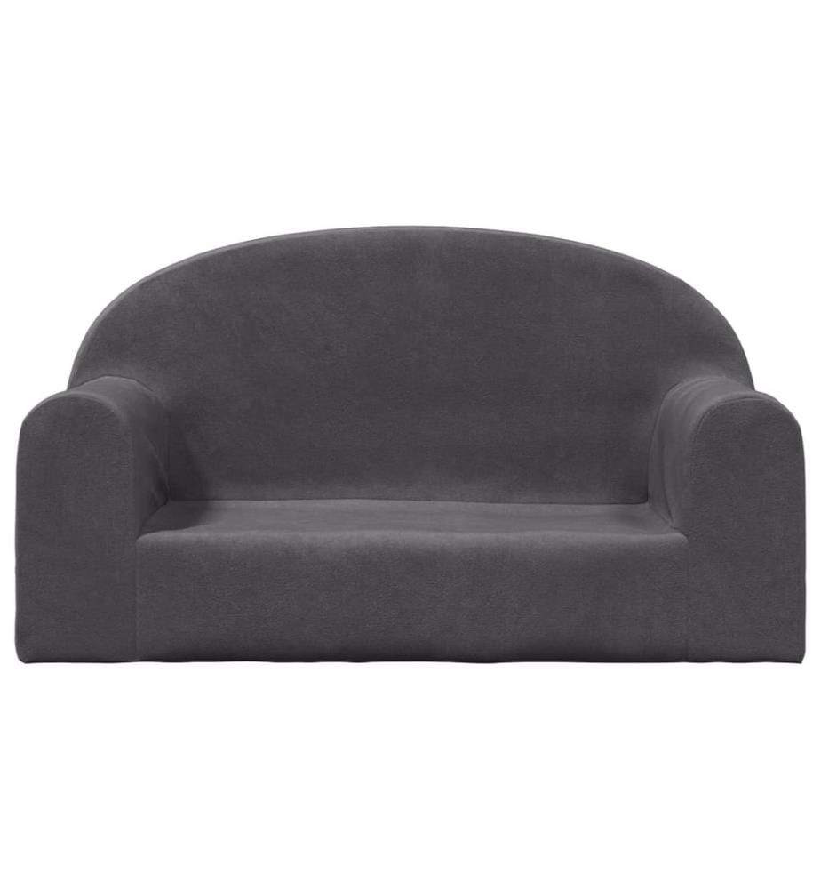 Canapé pour enfants 2 places anthracite peluche douce