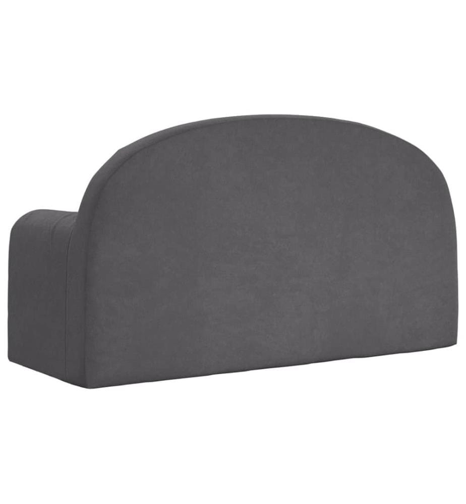 Canapé pour enfants 2 places anthracite peluche douce
