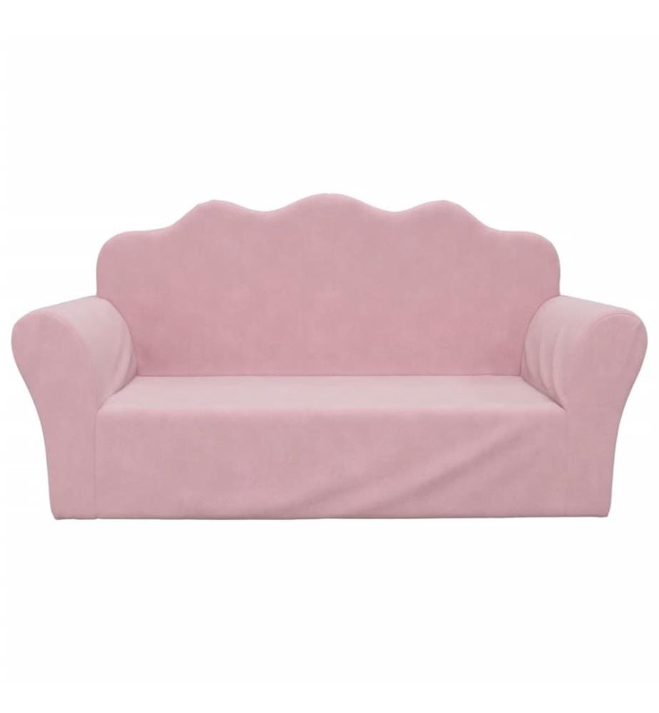 Kindersofa 2-Sitzer Rosa Weicher Plüsch
