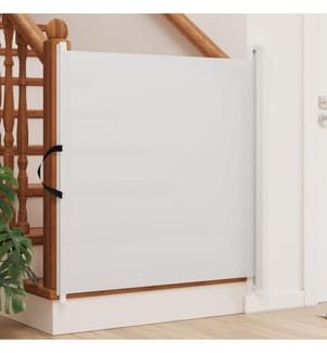 Haustier-Barriere Ausziehbar Weiss 82,5x125 cm