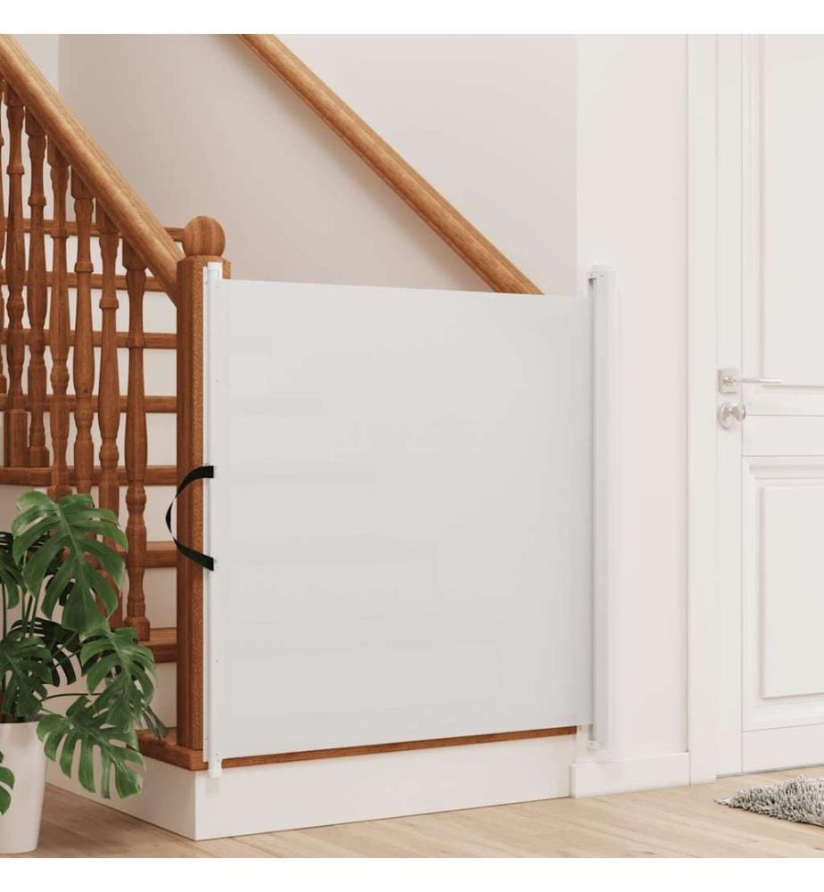 Porte rétractable pour animaux de compagnie blanc 102,5x125 cm