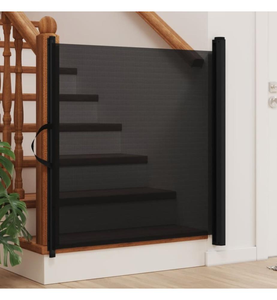 Porte rétractable pour animaux de compagnie noir 82,5x125 cm