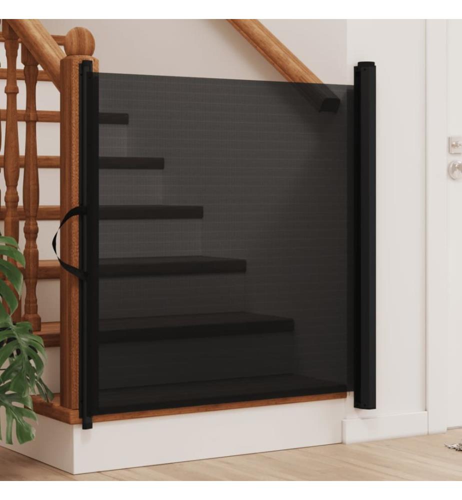 Porte rétractable pour animaux de compagnie noir 102,5x125 cm
