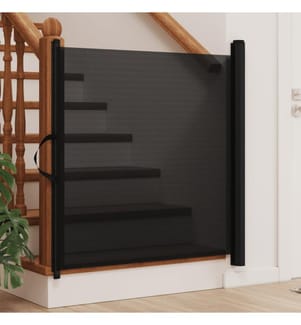Haustier-Barriere Ausziehbar Schwarz 102,5x125 cm