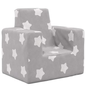 Canapé pour enfants Gris clair avec étoiles Peluche douce