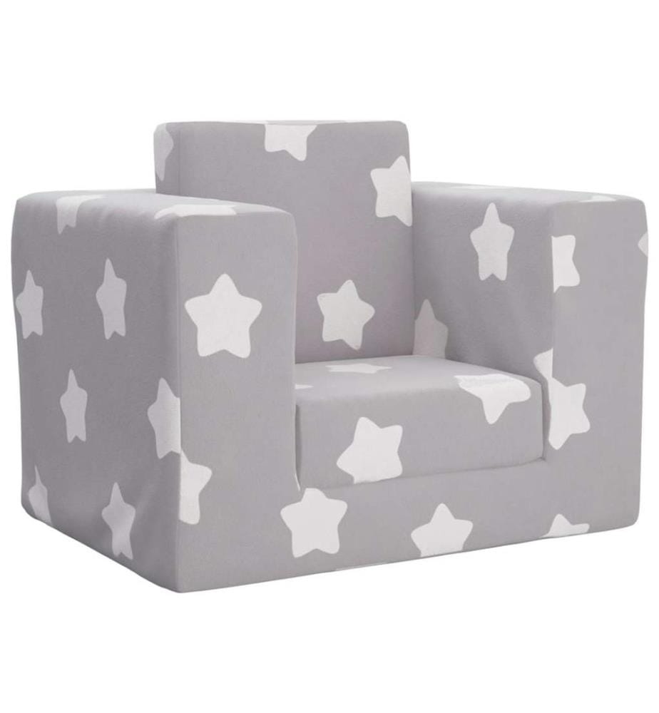 Canapé-lit pour enfants Gris clair avec étoiles Peluche douce
