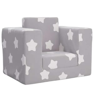 Canapé-lit pour enfants Gris clair avec étoiles Peluche douce