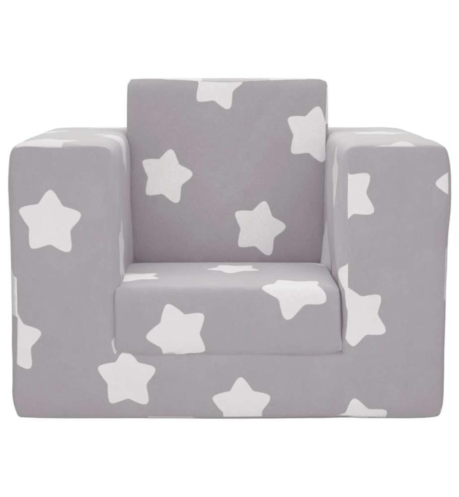 Canapé-lit pour enfants Gris clair avec étoiles Peluche douce