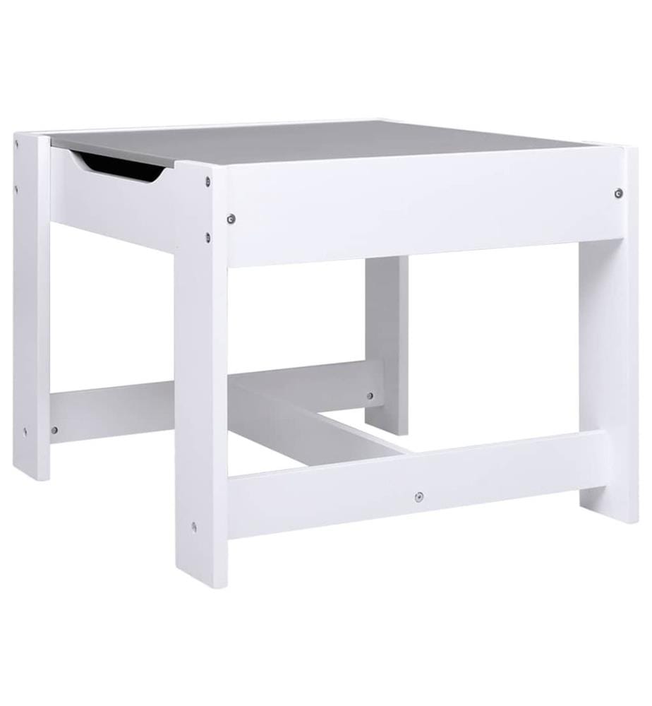 Kindertisch mit 2 Stühlen Weiss MDF