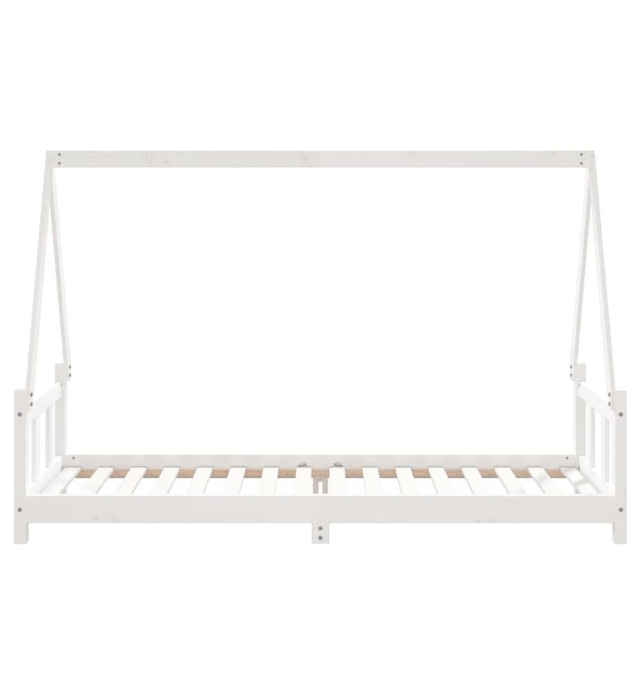 Kinderbett Weiss 90x200 cm Massivholz Kiefer