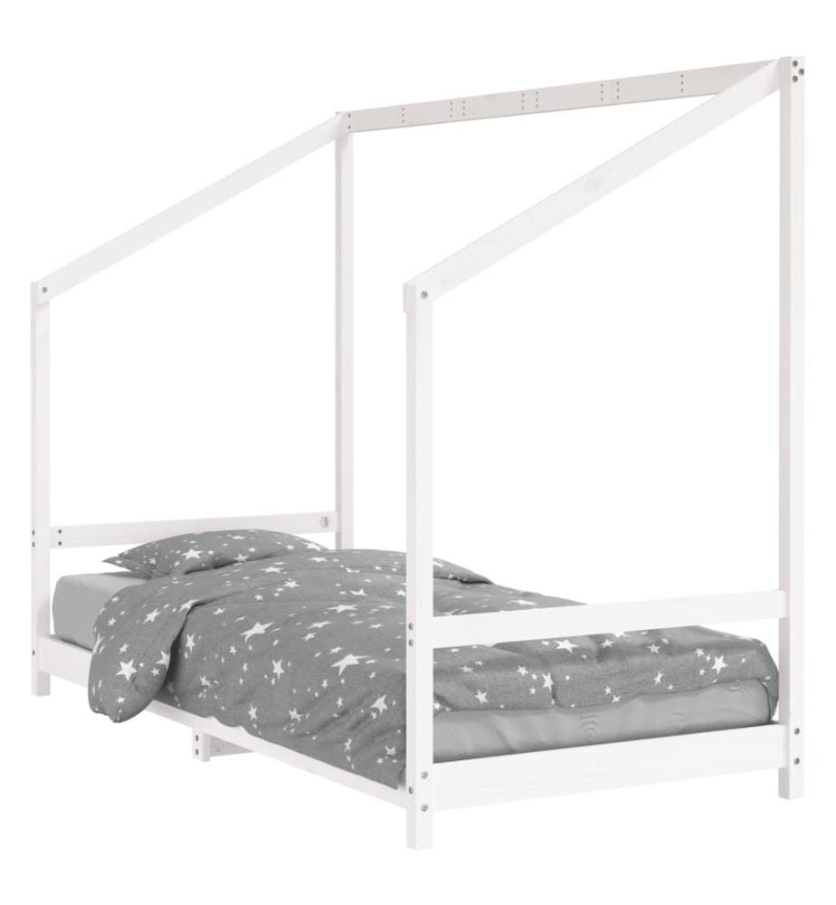 Kinderbett Weiss 90x200 cm Massivholz Kiefer