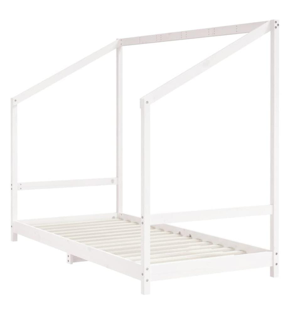 Kinderbett Weiss 90x200 cm Massivholz Kiefer