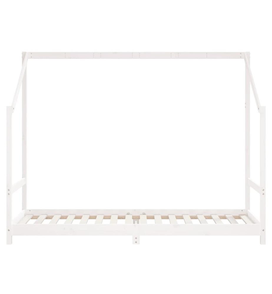 Kinderbett Weiss 90x200 cm Massivholz Kiefer