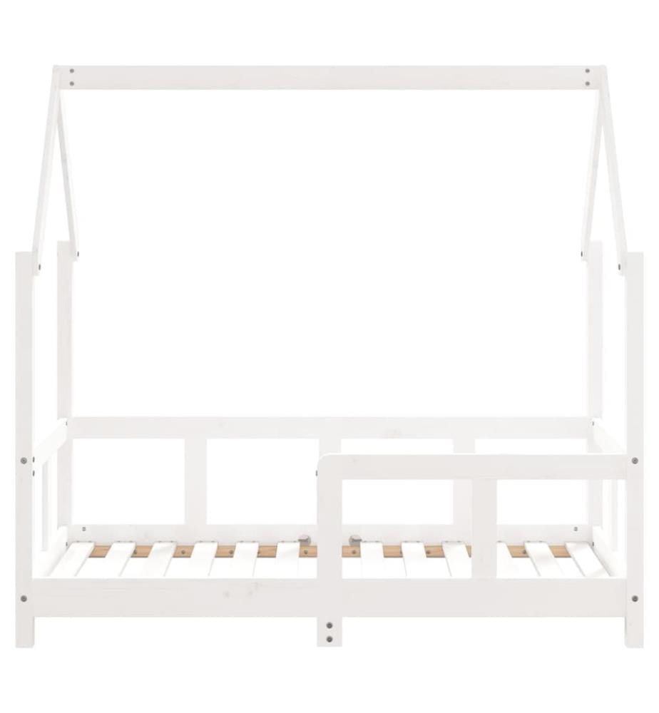 Kinderbett Weiss 70x140 cm Massivholz Kiefer