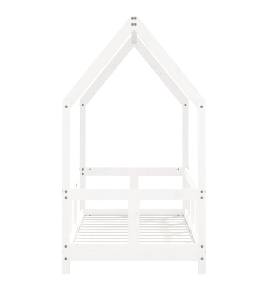 Kinderbett Weiss 70x140 cm Massivholz Kiefer