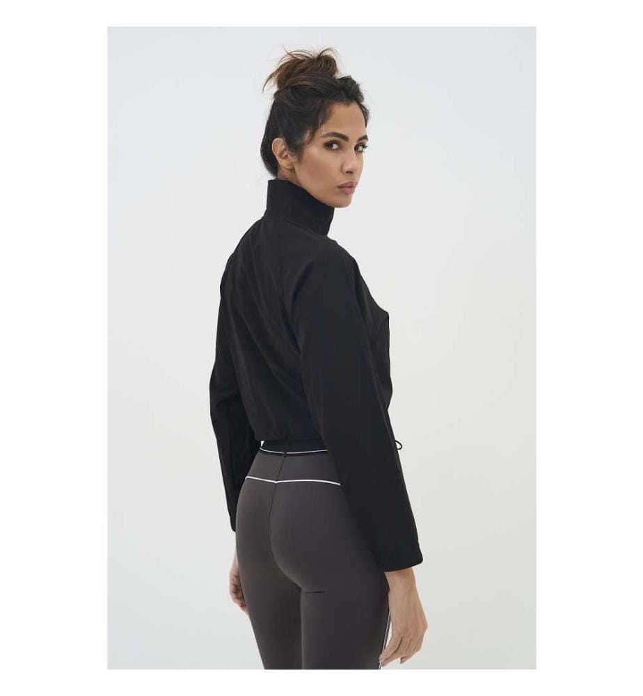 Crop-Trainingsjacke - Schwarz