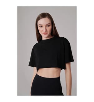 Crop T-Shirt - Schwarz