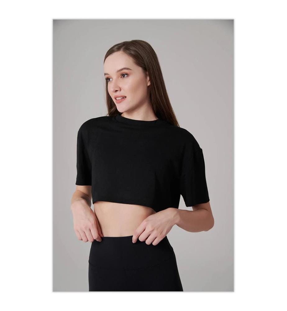Crop T-Shirt - Schwarz