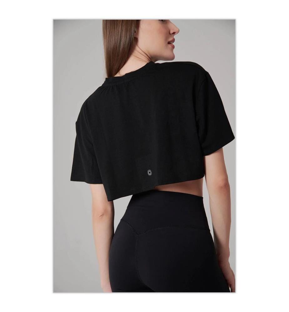 Crop T-Shirt - Schwarz