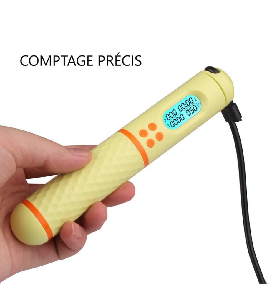 Multi-function LED skipping rope - Yellow