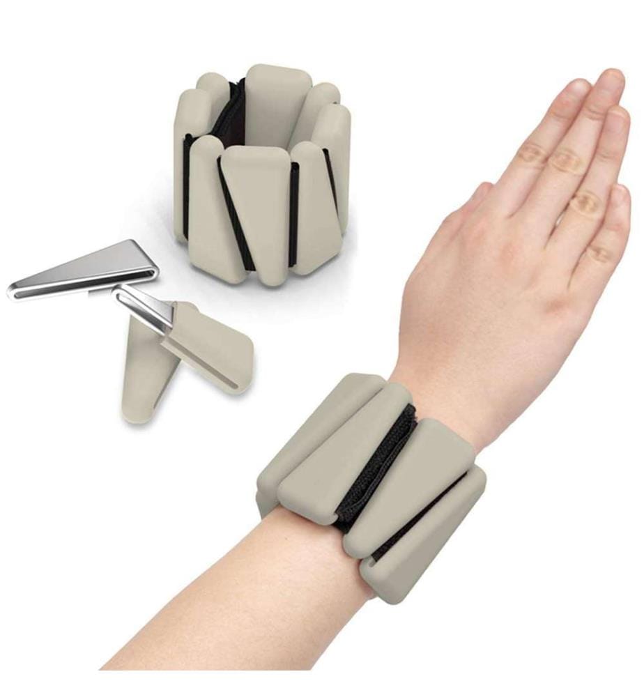 Wrist & Ankle Weights (2 X 500 G, Premium Silicone) - Beige