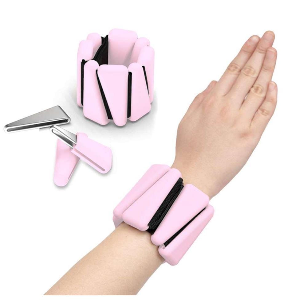 Wrist & Ankle Weights (2 X 500 G, Premium Silicone) - Pink