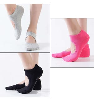 3 Paar Yoga-Socken - Mehrfarbig