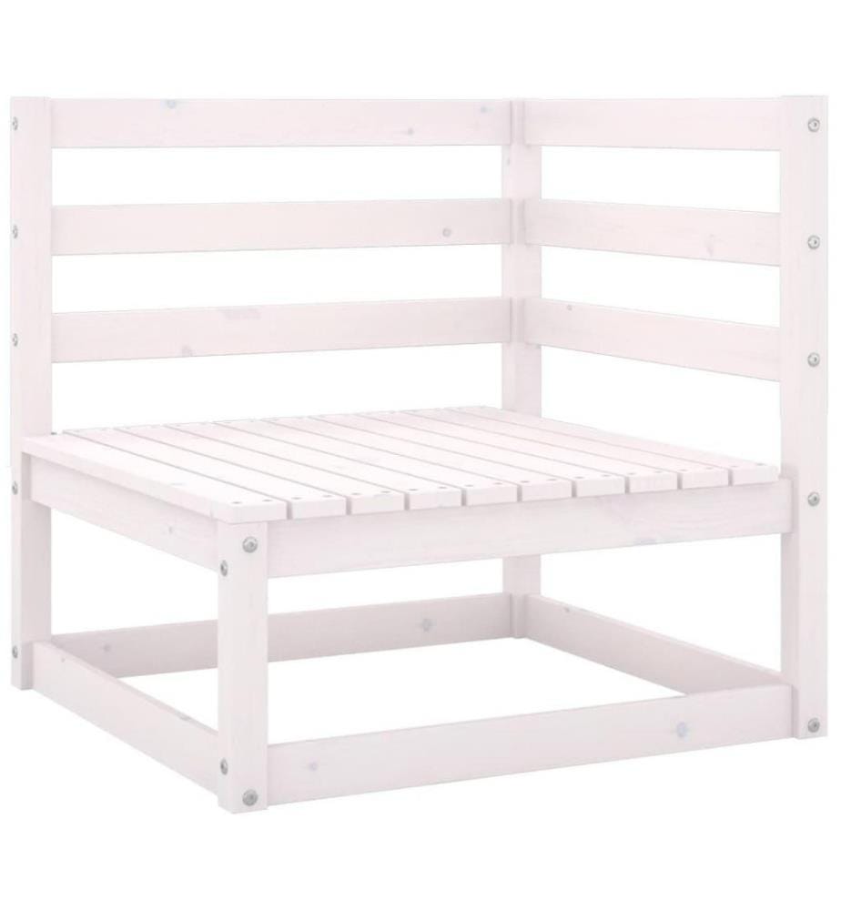 8-tlg. Garten-Lounge-Set Weiss Kiefer Massivholz