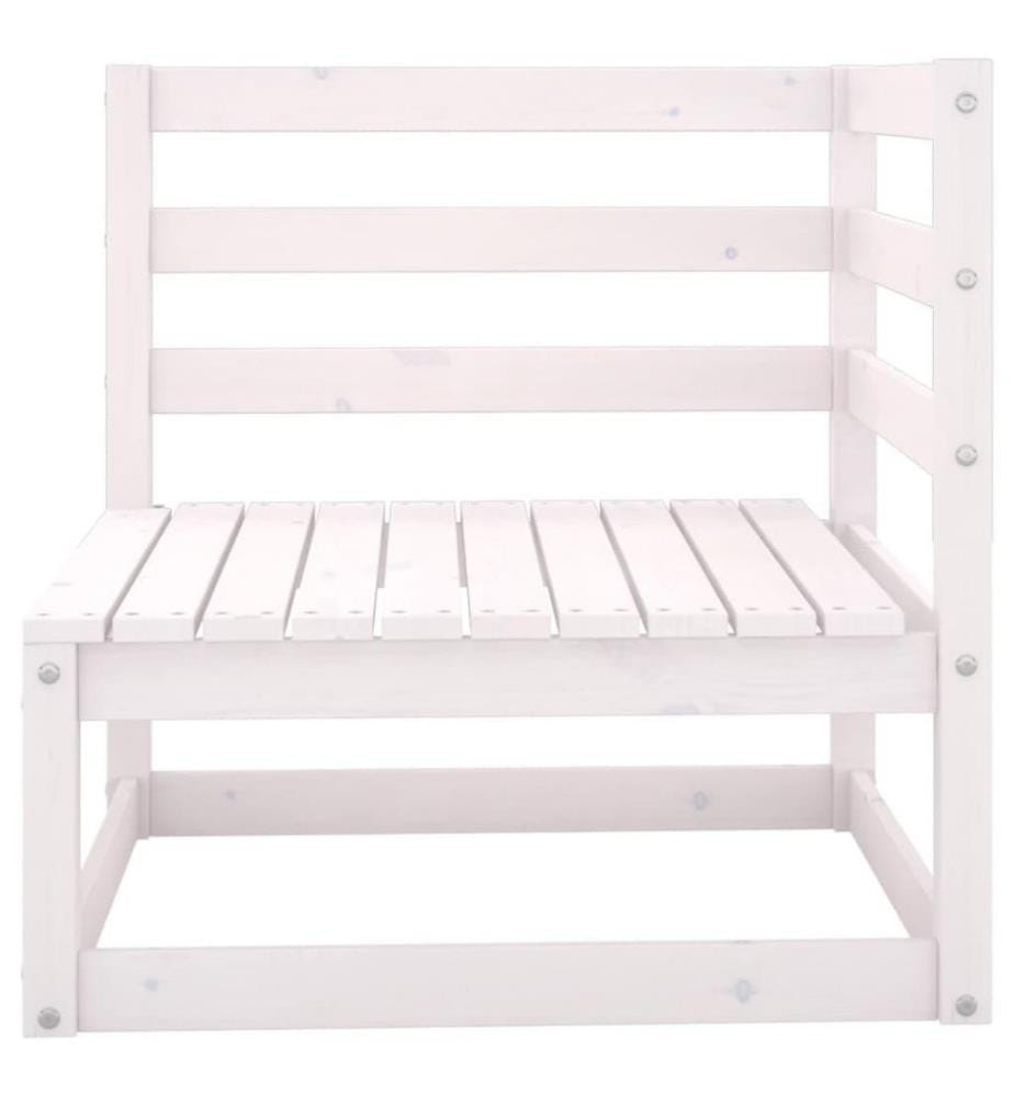 6-tlg. Garten-Lounge-Set Weiss Kiefer Massivholz