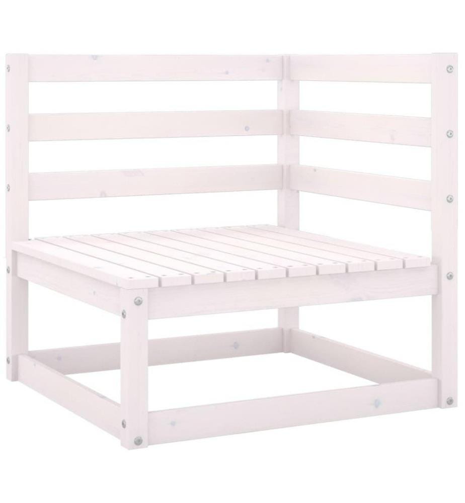 8-tlg. Garten-Lounge-Set Weiss Kiefer Massivholz