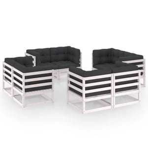 8-tlg. Garten-Lounge-Set mit Kissen Kiefer Massivholz