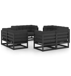 8-tlg. Garten-Lounge-Set mit Kissen Kiefer Massivholz