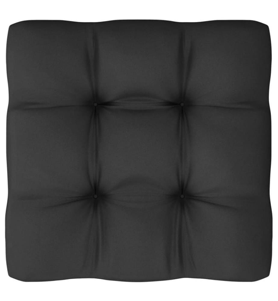 9-tlg. Garten-Lounge-Set mit Kissen Schwarz Massivholz Kiefer