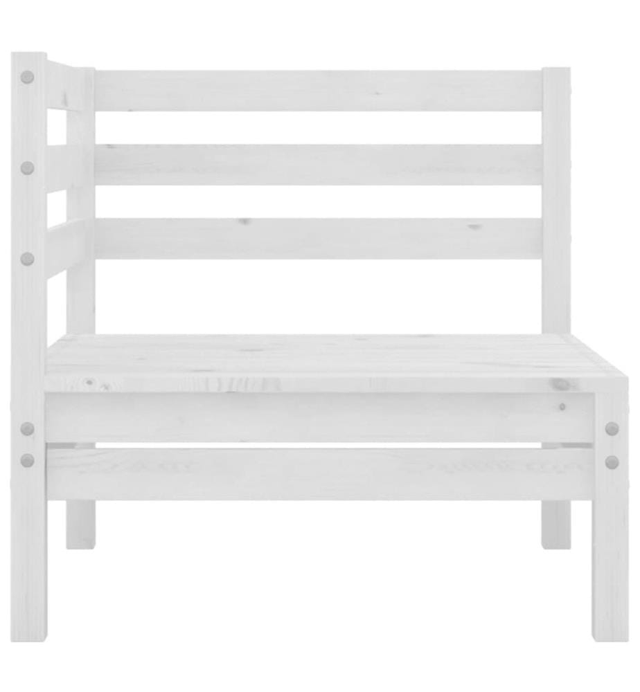 9-tlg. Garten-Lounge-Set Weiss Kiefer Massivholz