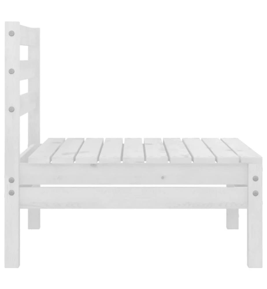 4-tlg. Garten-Lounge-Set Weiss Kiefer Massivholz