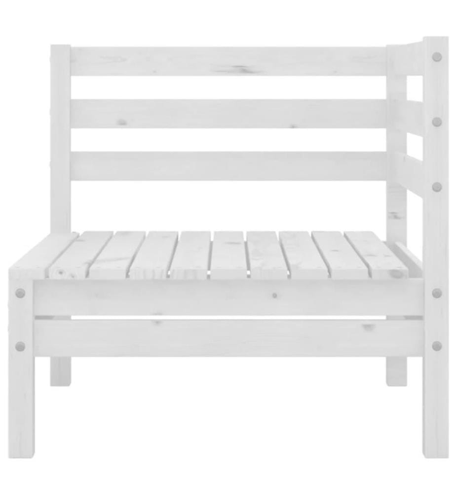 9-tlg. Garten-Lounge-Set Weiss Massivholz Kiefer