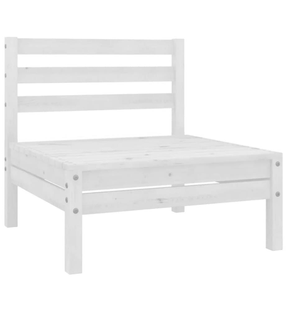 5-tlg. Garten-Lounge-Set Massivholz Kiefer Weiss