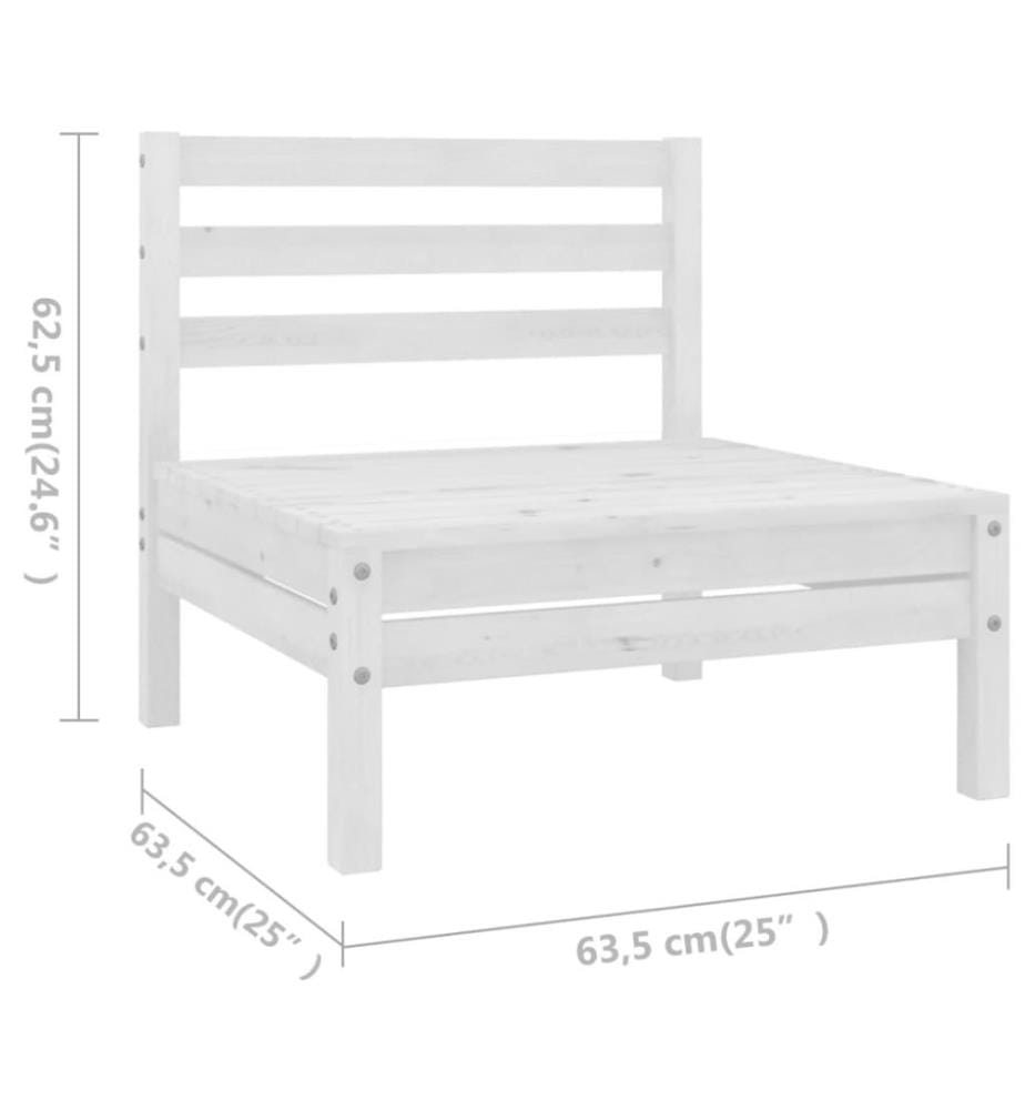 7-tlg. Garten-Lounge-Set Massivholz Kiefer Weiss