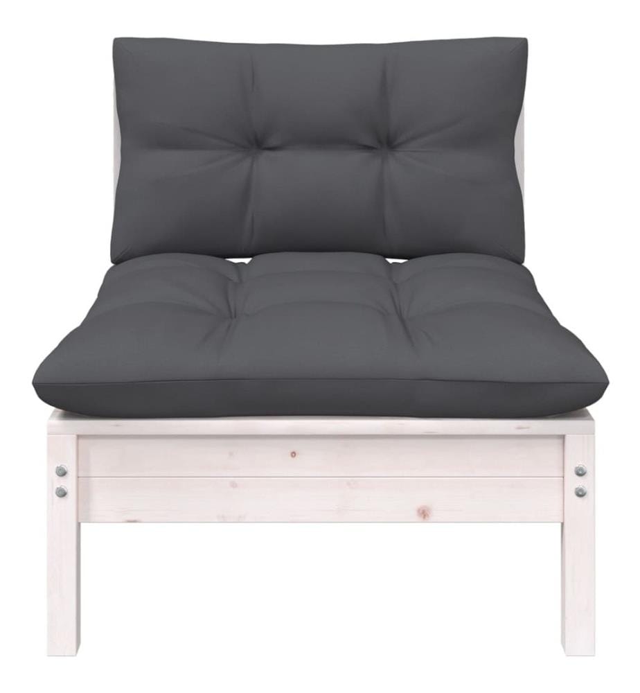 5-tlg. Garten-Lounge-Set mit Kissen Kiefer Massivholz