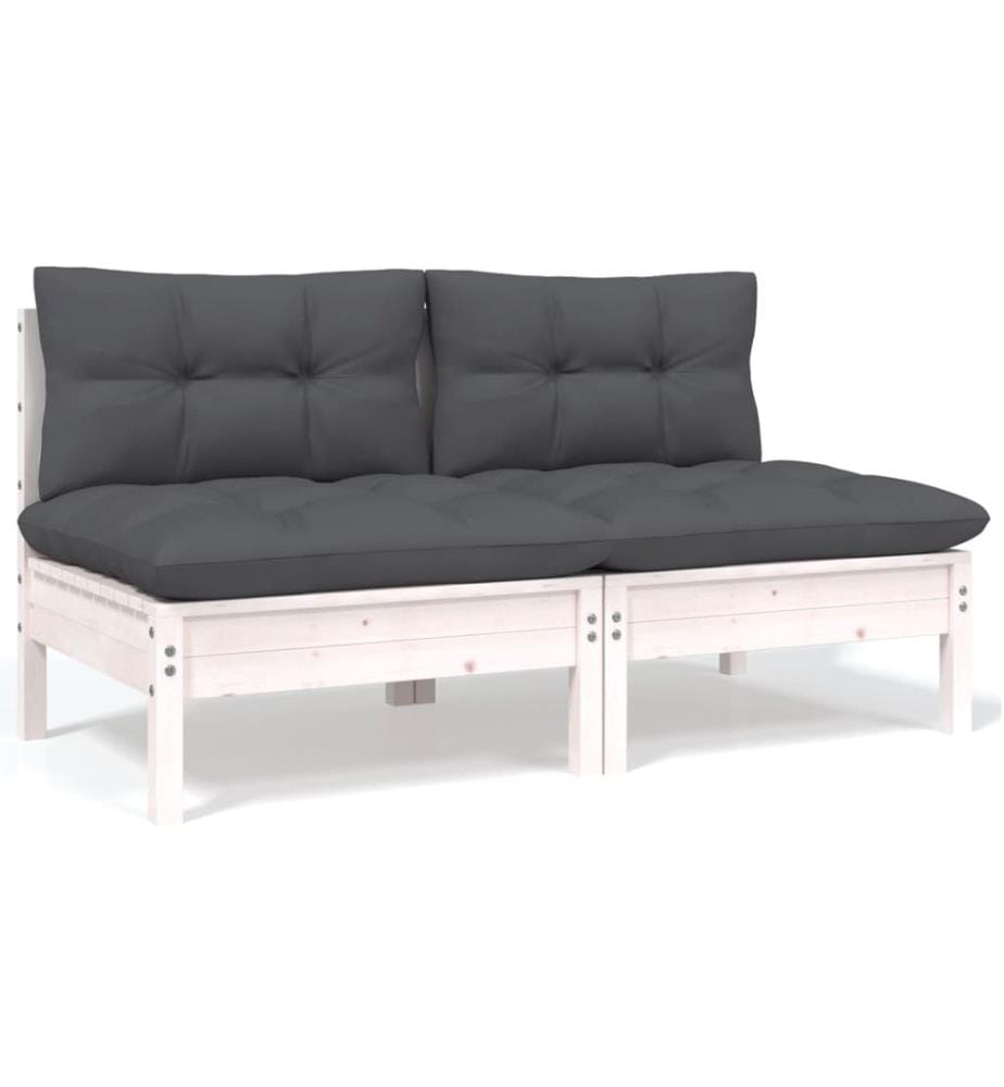6-tlg. Garten-Lounge-Set mit Kissen Kiefer Massivholz