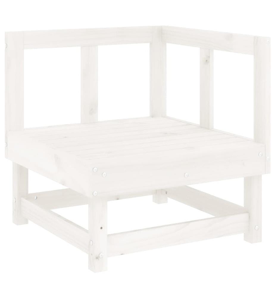 7-tlg. Garten-Lounge-Set Weiss Massivholz Kiefer